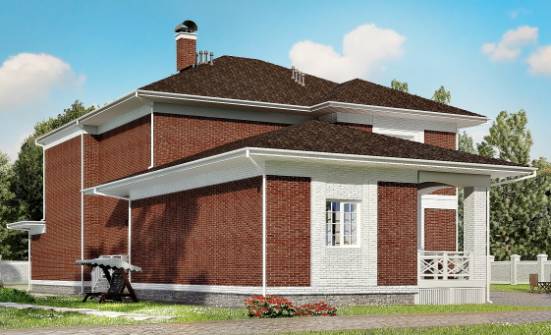 315-001-П Проект двухэтажного дома и гаражом, большой коттедж из кирпича Курск | Проекты домов от House Expert
