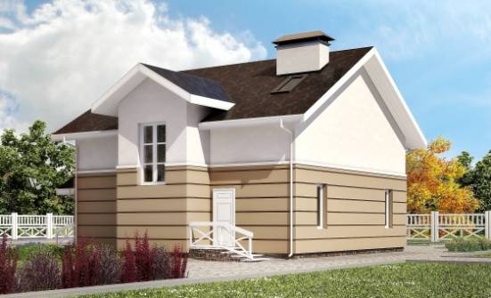155-009-П Проект двухэтажного дома мансардой, компактный коттедж из твинблока Курск | Проекты домов от House Expert