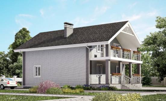 150-007-П Проект двухэтажного дома мансардой, доступный дом из бризолита Щигры | Проекты домов от House Expert