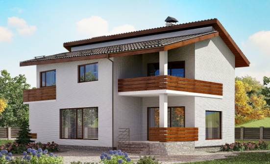 180-009-П Проект двухэтажного дома с мансардным этажом, простой дом из кирпича Курск | Проекты домов от House Expert