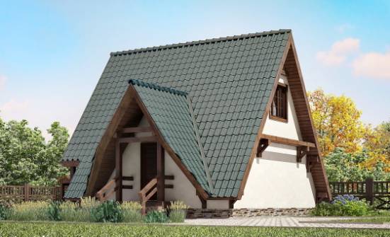 070-003-П Проект двухэтажного дома с мансардой, компактный коттедж из дерева Железногорск | Проекты домов от House Expert