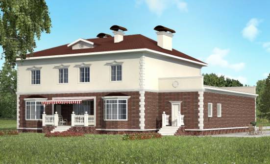 380-001-Л Проект двухэтажного дома, гараж, классический дом из кирпича Железногорск | Проекты домов от House Expert