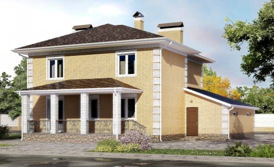 220-006-Л Проект двухэтажного дома, гараж, уютный загородный дом из поризованных блоков Железногорск | Проекты домов от House Expert