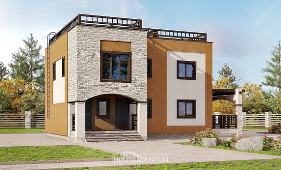 150-010-Л Проект двухэтажного дома, скромный дом из кирпича Курчатов | Проекты домов от House Expert