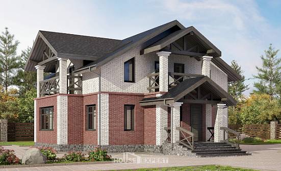 160-014-Л Проект двухэтажного дома, уютный домик из бризолита Курск | Проекты домов от House Expert