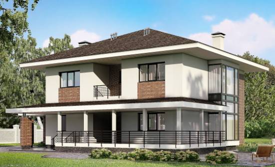 275-002-П Проект двухэтажного дома и гаражом, большой домик из кирпича Курск | Проекты домов от House Expert