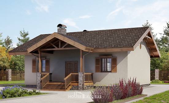 090-002-Л Проект одноэтажного дома, простой коттедж из кирпича Курск | Проекты домов от House Expert