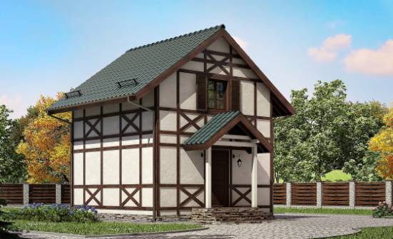 060-002-П Проект двухэтажного дома мансардой, доступный коттедж из дерева Курчатов | Проекты домов от House Expert
