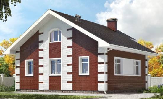 115-001-П Проект двухэтажного дома мансардой, бюджетный дом из твинблока Железногорск | Проекты домов от House Expert