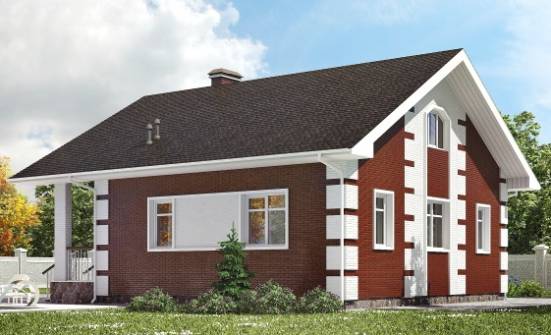 115-001-П Проект двухэтажного дома мансардой, бюджетный дом из твинблока Железногорск | Проекты домов от House Expert