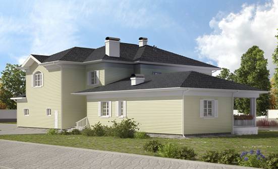 410-002-Л Проект двухэтажного дома и гаражом, большой домик из керамзитобетонных блоков Щигры | Проекты домов от House Expert