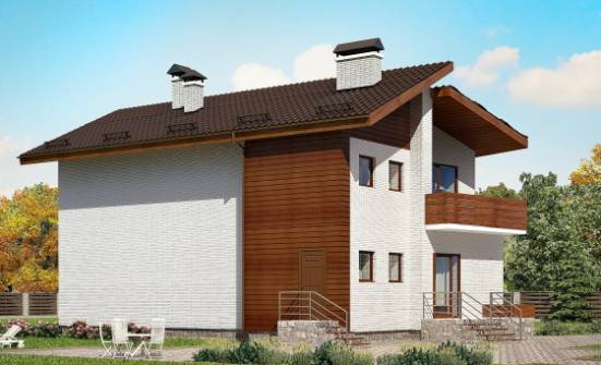 180-009-П Проект двухэтажного дома с мансардным этажом, простой дом из кирпича Курск | Проекты домов от House Expert