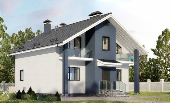 150-005-П Проект двухэтажного дома с мансардой, уютный дом из бризолита Курчатов | Проекты домов от House Expert