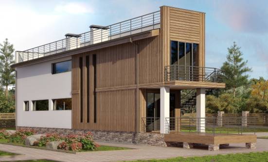 100-003-Л Проект двухэтажного дома, недорогой загородный дом из блока Железногорск | Проекты домов от House Expert