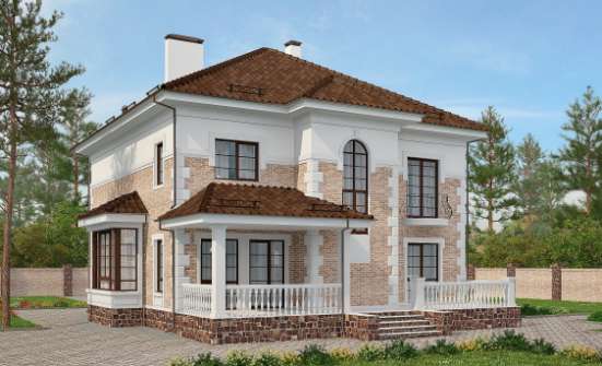 220-008-П Проект двухэтажного дома, уютный коттедж из кирпича Курчатов | Проекты домов от House Expert