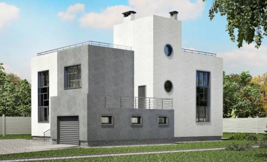 255-001-П Проект двухэтажного дома и гаражом, классический домик из теплоблока Щигры | Проекты домов от House Expert