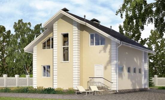 150-002-Л Проект двухэтажного дома с мансардой и гаражом, доступный загородный дом из газобетона Курчатов | Проекты домов от House Expert