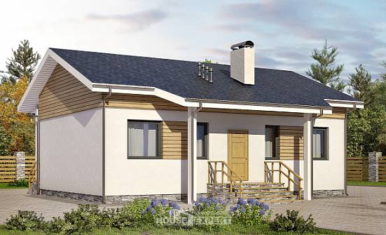 080-004-П Проект одноэтажного дома, бюджетный загородный дом из блока Курчатов | Проекты домов от House Expert