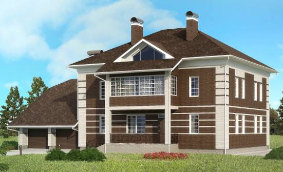 505-002-Л Проект трехэтажного дома и гаражом, классический дом из кирпича Курск | Проекты домов от House Expert