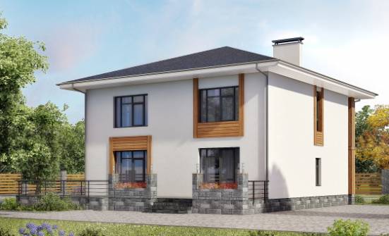 180-015-П Проект двухэтажного дома, бюджетный домик из твинблока Курчатов | Проекты домов от House Expert