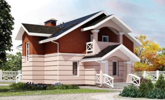 155-009-Л Проект двухэтажного дома с мансардным этажом, доступный домик из газобетона Щигры | Проекты домов от House Expert