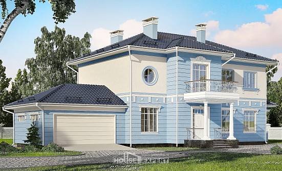 285-003-Л Проект двухэтажного дома и гаражом, красивый домик из кирпича Курск | Проекты домов от House Expert