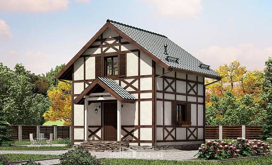 060-002-П Проект двухэтажного дома мансардой, доступный коттедж из дерева Курчатов | Проекты домов от House Expert