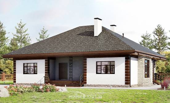 135-003-П Проект одноэтажного дома, бюджетный загородный дом из газосиликатных блоков Курск | Проекты домов от House Expert