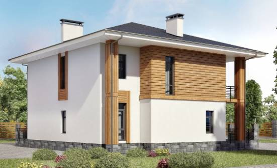 180-015-П Проект двухэтажного дома, бюджетный домик из твинблока Курчатов | Проекты домов от House Expert