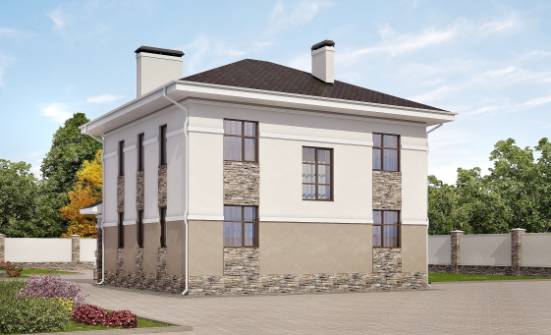 150-014-П Проект двухэтажного дома, красивый дом из твинблока Курчатов | Проекты домов от House Expert