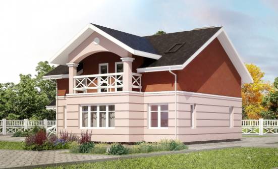 155-009-Л Проект двухэтажного дома с мансардным этажом, доступный домик из газобетона Щигры | Проекты домов от House Expert