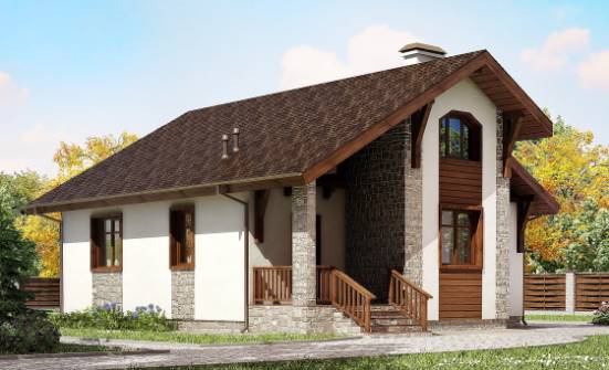 080-002-Л Проект одноэтажного дома, маленький загородный дом из бризолита Курск | Проекты одноэтажных домов от House Expert