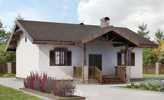 090-002-П Проект одноэтажного дома, красивый домик из кирпича Железногорск | Проекты домов от House Expert