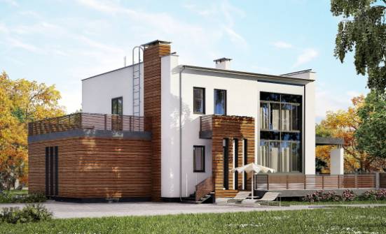 220-003-П Проект двухэтажного дома, гараж, средний домик из поризованных блоков Курск | Проекты домов от House Expert