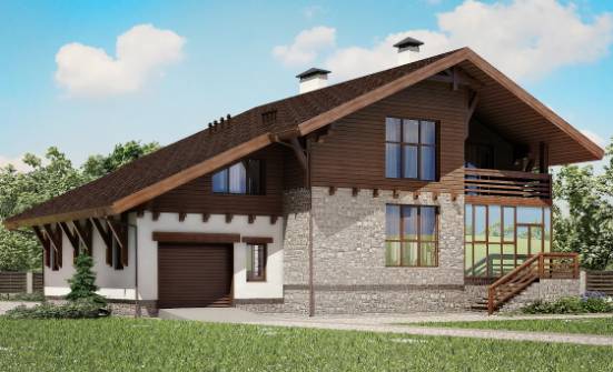 420-001-П Проект трехэтажного дома с мансардным этажом, гараж, просторный дом из кирпича Железногорск | Проекты домов от House Expert