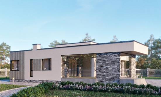175-001-Л Проект одноэтажного дома, красивый коттедж из газосиликатных блоков Курчатов | Проекты одноэтажных домов от House Expert
