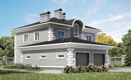 245-004-Л Проект двухэтажного дома и гаражом, простой загородный дом из кирпича Железногорск | Проекты домов от House Expert