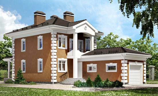 150-006-П Проект двухэтажного дома, гараж, уютный коттедж из поризованных блоков Курчатов | Проекты домов от House Expert
