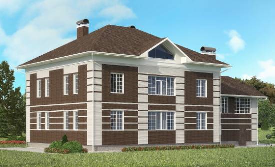 505-002-Л Проект трехэтажного дома и гаражом, классический дом из кирпича Курск | Проекты домов от House Expert