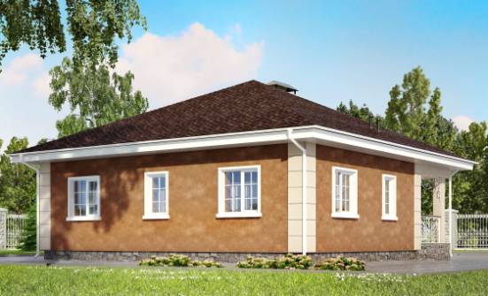 100-001-Л Проект одноэтажного дома, бюджетный загородный дом из блока Курчатов | Проекты одноэтажных домов от House Expert