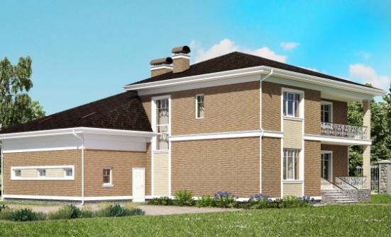 335-002-П Проект двухэтажного дома, гараж, уютный дом из кирпича Курчатов | Проекты домов от House Expert