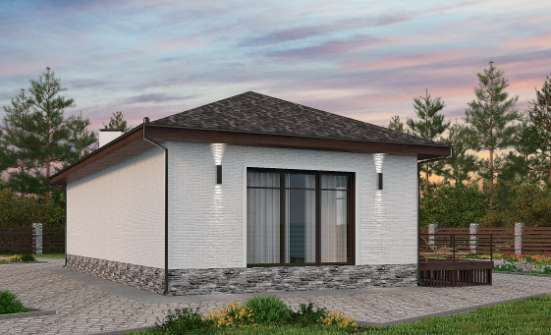 145-001-Л Проект бани из блока Железногорск | Проекты одноэтажных домов от House Expert