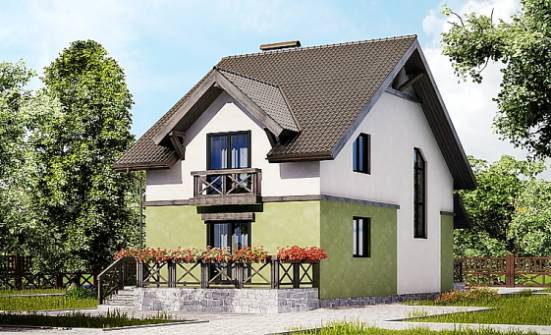 120-003-П Проект двухэтажного дома мансардой, классический дом из арболита Курчатов | Проекты домов от House Expert