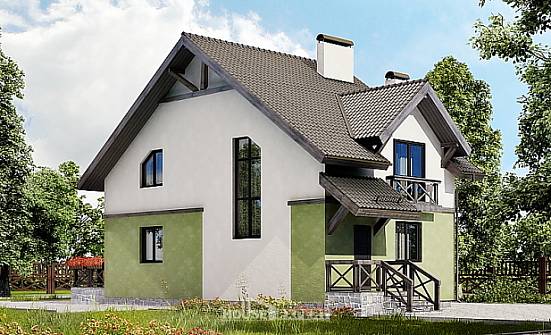 120-003-П Проект двухэтажного дома мансардой, классический дом из арболита Курчатов | Проекты домов от House Expert
