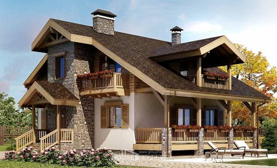 150-004-П Проект двухэтажного дома мансардный этаж, компактный загородный дом из арболита Курск | Проекты домов от House Expert