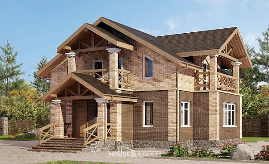 160-014-П Проект двухэтажного дома, небольшой загородный дом из пеноблока Курск | Проекты домов от House Expert