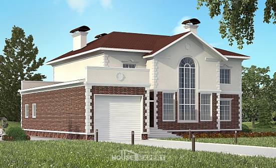 380-001-Л Проект двухэтажного дома, гараж, классический дом из кирпича Железногорск | Проекты домов от House Expert