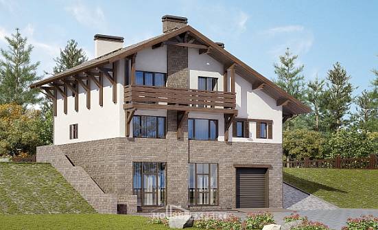 305-002-П Проект трехэтажного дома с мансардой, огромный коттедж из кирпича Курск | Проекты домов от House Expert