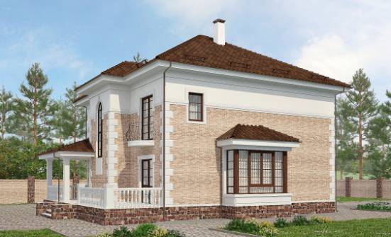 220-008-П Проект двухэтажного дома, уютный коттедж из кирпича Курчатов | Проекты домов от House Expert