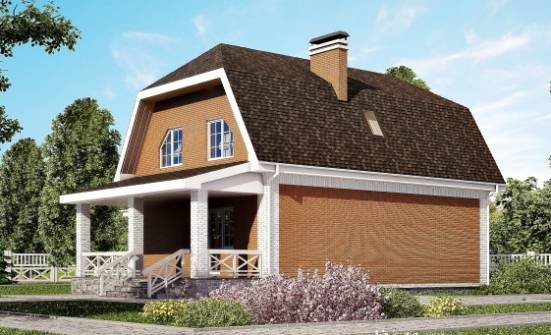 160-006-П Проект двухэтажного дома мансардой, гараж, классический загородный дом из твинблока Щигры | Проекты домов от House Expert